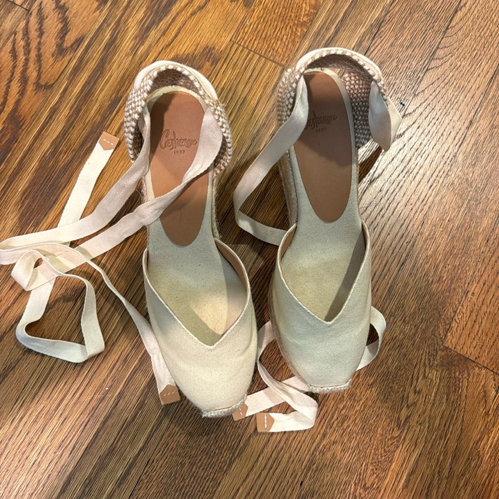 CASTANER, Ivory Carina Espadrilles, size 38.